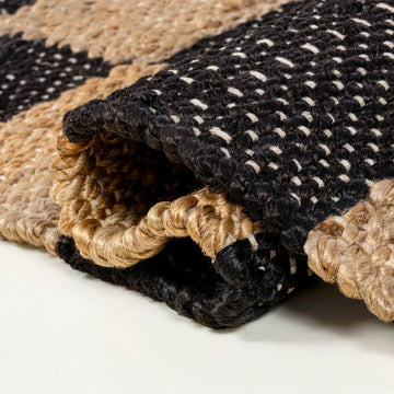 Theo Modern Farmhouse Woven Jute Checkerboard Area Rug